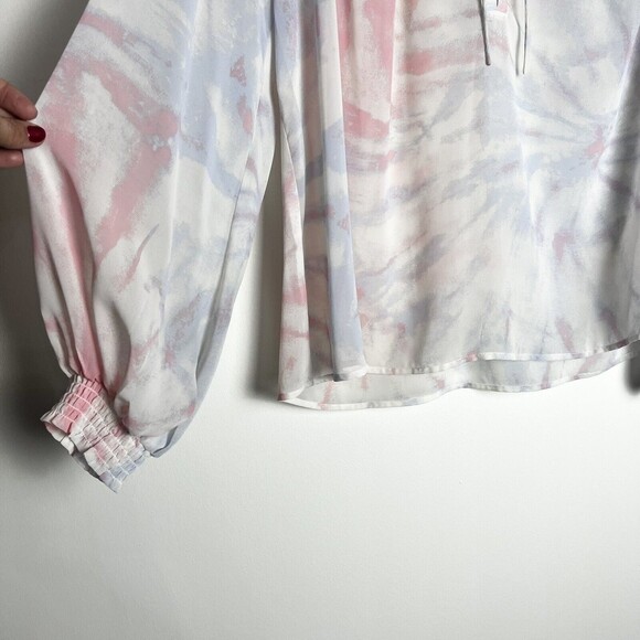 ModCloth Boho I Go Chiffon Tie Dye Pink Blue Top Women’s XL - Picture 4 of 13